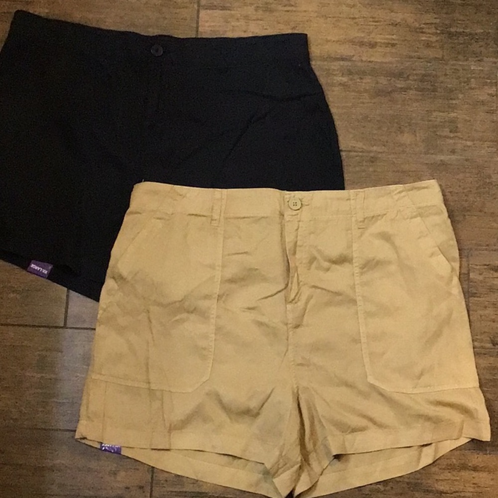 Social Standard By Sanctuary Womens XXL 100% TENCEL Shorts 2 PAIRS Tan & Black
